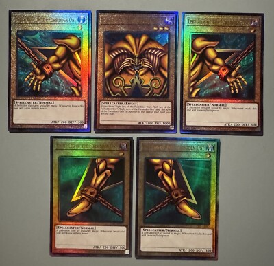 YUGIOH EXODIA THE FORBIDDEN ONE 5 CARDS SET ASIA ENGLISH ES01 ULTIMATE RARE-image