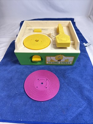 VINTAGE Fisher Price Sesame Street Music Box Record Player With 1 Record -WORKS-image