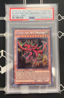 YuGiOh 2016 Mega Tins Slifer the Sky Dragon Limited Edition CT13-EN001 PSA 8-image