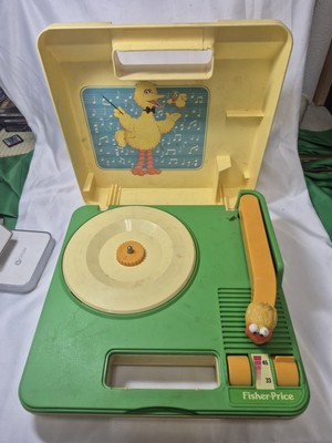 Vtg 1983 Fisher Price Sesame Street Big Bird Portable Record Player Untested -image