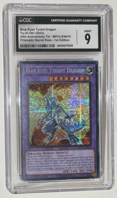 Yugioh Blue Eyes Tyrant Dragon MP23-EN019 Holo CGC Graded 9 Prismatic Secret-image
