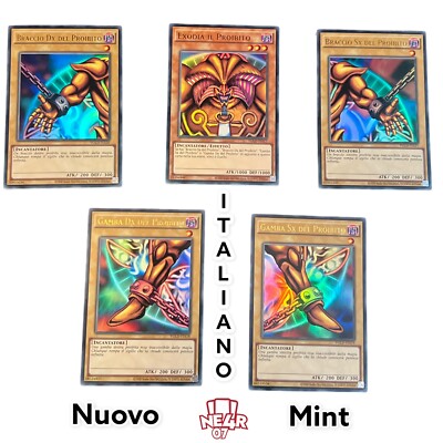Yu Gi Oh Card Set 5 Pieces Exodia The Forbidden One Yugioh Ultra Rare IN Italian-image