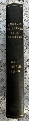 1849 Annales De Chimie et de Physique series 3, Tome 26.  Respiratory Quotient-image