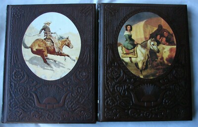 Lot of 2 HBs Time Life Old West series Embossed Cowboys Women Home Decor Set-image