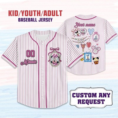 Personalized Coquette Minnie Disney Baseball Jersey Kid Men Women Gift NEW-image