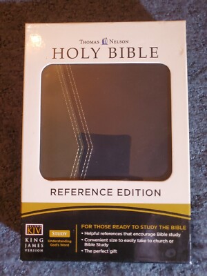 KJV Bible Reference Edition Classic Series Nelson 1989 w/ Slipcase Green & Black-image