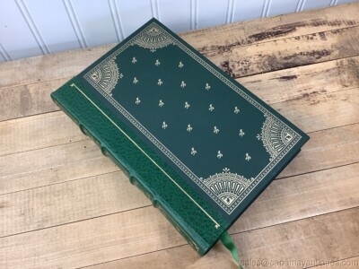 Guy De Maupassant Stories Book 1/4 Leather Bound Green Gold Embossed -image