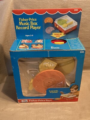 Vintage 1975 Fisher Price Music Box Record Player 995 w/ 5 Records - Sealed!!!-image