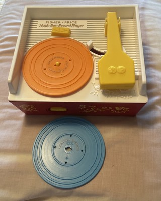 2010 Mattel Fisher-Price Portable Music Box Record Player Turntable Toy 2 Discs-image