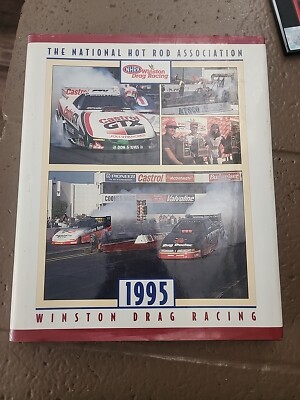 1995 NHRA WINSTON DRAG RACING SERIES LEATHER BOUND COFFEE TABLE EDITION YEARBOOK-image