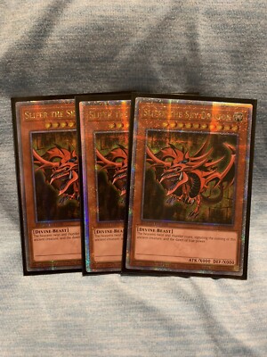 X3 Slifer the Sky Dragon 25th Quarter Century Starlight  LC01-EN002 Yugioh NM X3-image