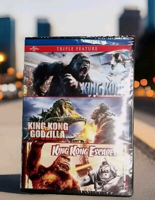KingKong🦍 (3 in 1) DVD TRI-FEATURE KingKong vs Godzilla KingKong Escapes SEALED-image