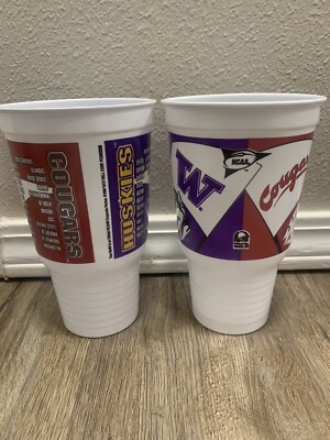 1998 Taco Bell UW Huskies WSU Wazzu Apple Cup Plastic Cup Promo-image