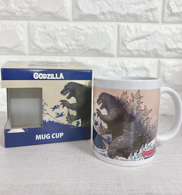 Godzilla Ukiyoe Big wave Hokusai MUG 320ml Cool Japan New-image