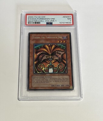 PSA 7 2004 Yu-Gi-Oh! Exodia The Forbidden One #MC1-EN001 Secret Rare Limited Ed-image