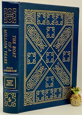 🖊SIGNED 1ST Easton Press BOAT OF A MILLION YEARS Collectors Edition IMMORTALITY-image