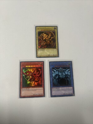 ***EGYPTIAN GOD SET*** SLIFER OBELISK RA LC01 ULTRA RARE LIMITED NM YUGIOH-image