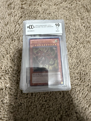 Slifer The Sky Dragon Graded Yugioh Card BCCG 10 Mint Or Better God Card-image