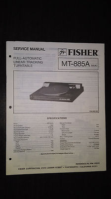 Fisher mt-885a Service Manual original book stereo turntable record player-image