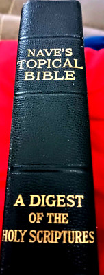 Nave's Topical Bible Black Faux Leather Southwestern 1962 Thumb Index Ribbon-image