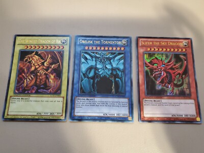 Yugioh Slifer The Sky Dragon Obelisk The Tomentor &The Winged Dragon Of Ra cards-image