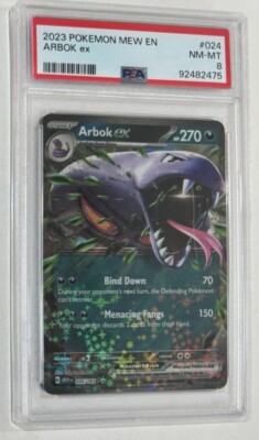Pokémon TCG 151 Arbok EX PSA Graded Near Mint 8 Scarlet Violet-image