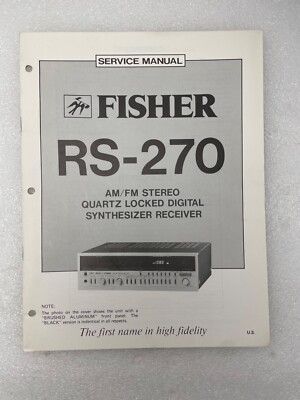 VTG Original Fisher RS-270 Am/Fm  Digital Synth Receiver Service Manual Repair-image