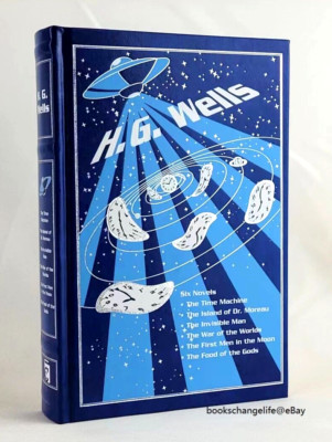 H.G. WELLS 6 Novels The Time Machine Invisible Man +4 Leather Bound Classics NEW-image