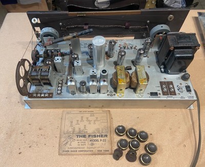 Fisher Model P-22 Tube Stereo Receiver Chassis from Console, For Restoration-image
