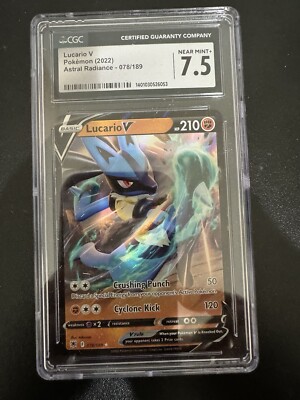 Pokemon Lucario V Astral Radiance Holo CGC Graded 7.5 Mint Not PSA Card-image