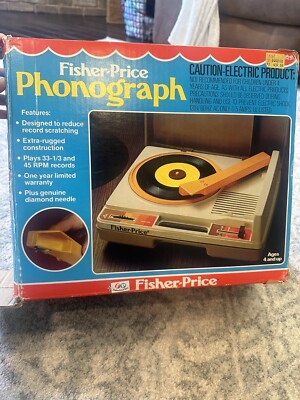 Vtg Fisher-Price Phonograph Record Player Original Box-image