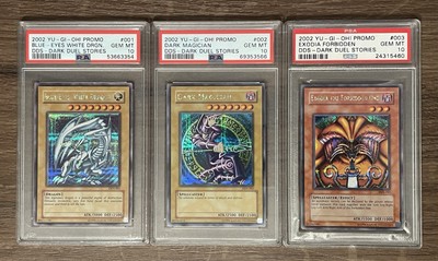 Yu-Gi-Oh! Blue-eyes White Dragon DM EXO Dark Duel Stories DDS 001 002 003 PSA 10-image