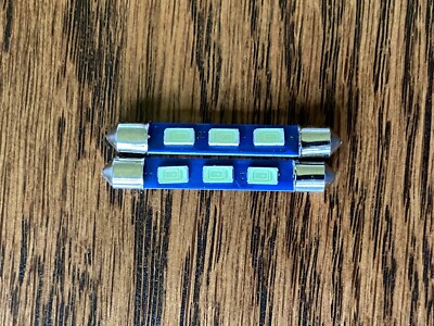 2 New Cool Blue 43mm Festoon Lamp LED Light Bulbs for Fisher 400 500C 600 800C-image