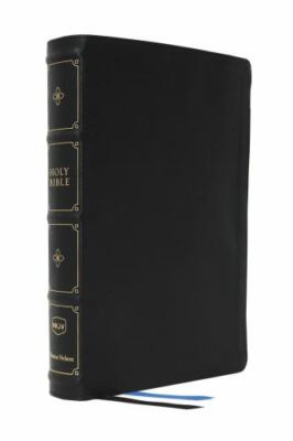 NKJV Large Print Thinline Reference Bible, Blue Letter, Maclaren Series, Leather-image