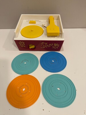2014 Fisher Price Music Box Record Player 4 Records ~ Tested & Works!-image