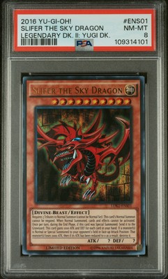 2016 YU-GI-OH! LEGEND DECK II YUGI DECK #ENS01 SLIFER THE SKY DRAGON PSA 8-image