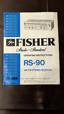 VTG Original Fisher RS-90 Am/Fm Stereo Receiver Operating Instructions-image
