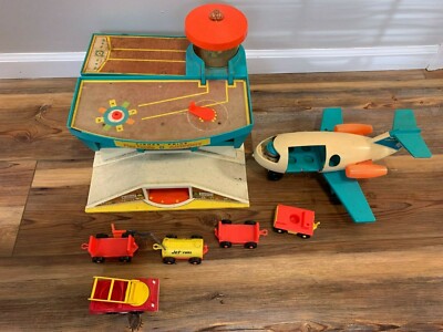 Fisher Little People Airport tools 1995 garage record player castle barn mirror-image