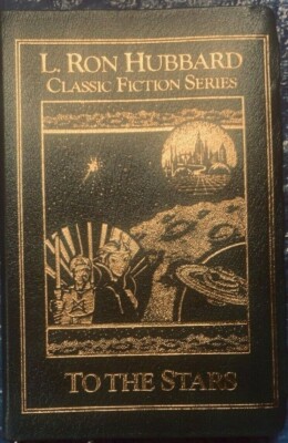 L RON HUBBARD BOOK CLASSIC FICTION SERIES LEATHER HC TO THE STARS NICE!-image
