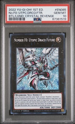 2022 PSA 10 YUGIOH BATTLES OF LEGEND SECRET RARE NUMBER F0 UTOPIC DRACO FUTURE-image