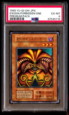 PSA 6 EX Mint Exodia the Forbidden One Premium Pack 1999 Japanese Graded Card-image