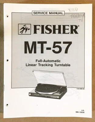 Fisher MT-57 Record Player / Turntable Service Manual *Original*-image