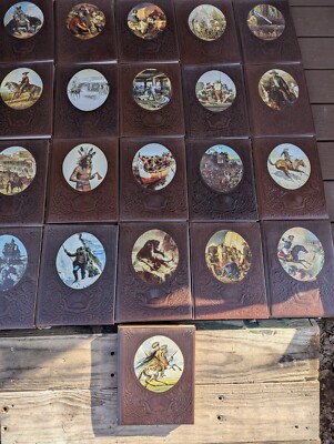 VTG Time Life Leather Bound Books THE OLD WEST  Series Set 21 Volumes Western-image