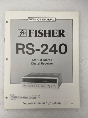 VTG Original Fisher RS-240 Am/Fm Digital Receiver Service Manual Repair-image