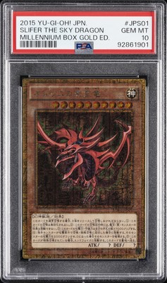 2015 YU-GI-OH! JPN MB01-MILLENNIUM BOX GOLD ED SLIFER THE SKY DRAGON PSA 10-image