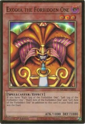 Yugioh Exodia the Forbidden One - 1st Edition Gold Rare - Free Holographic Card-image