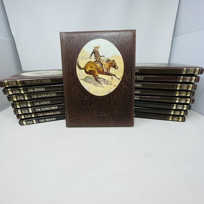Lot of 16 Time Life The Old West Series Leatherette HB Cowboys Women Expressmen-image