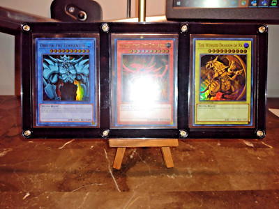 Yugioh Egyptian God Card Set Collection LC01 Slifer OBELISK RA 25th with DISPLAY-image