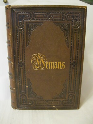 Antique Leather Bound The Poetical Works of Felicia Hemans Complete 1868-image