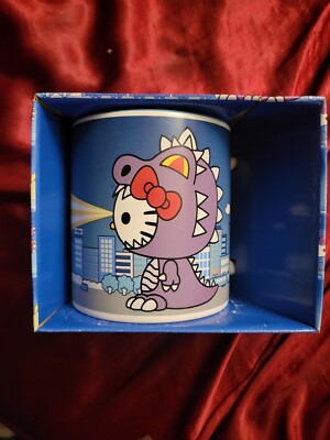 HELLO KITTY Godzilla Ceramic Mug 20oz - Brand New In Box - RARE --image